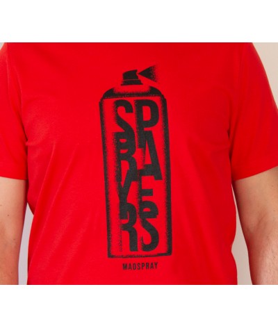 T-shirt rouge SPRAYERS graffiti MADSPRAY
